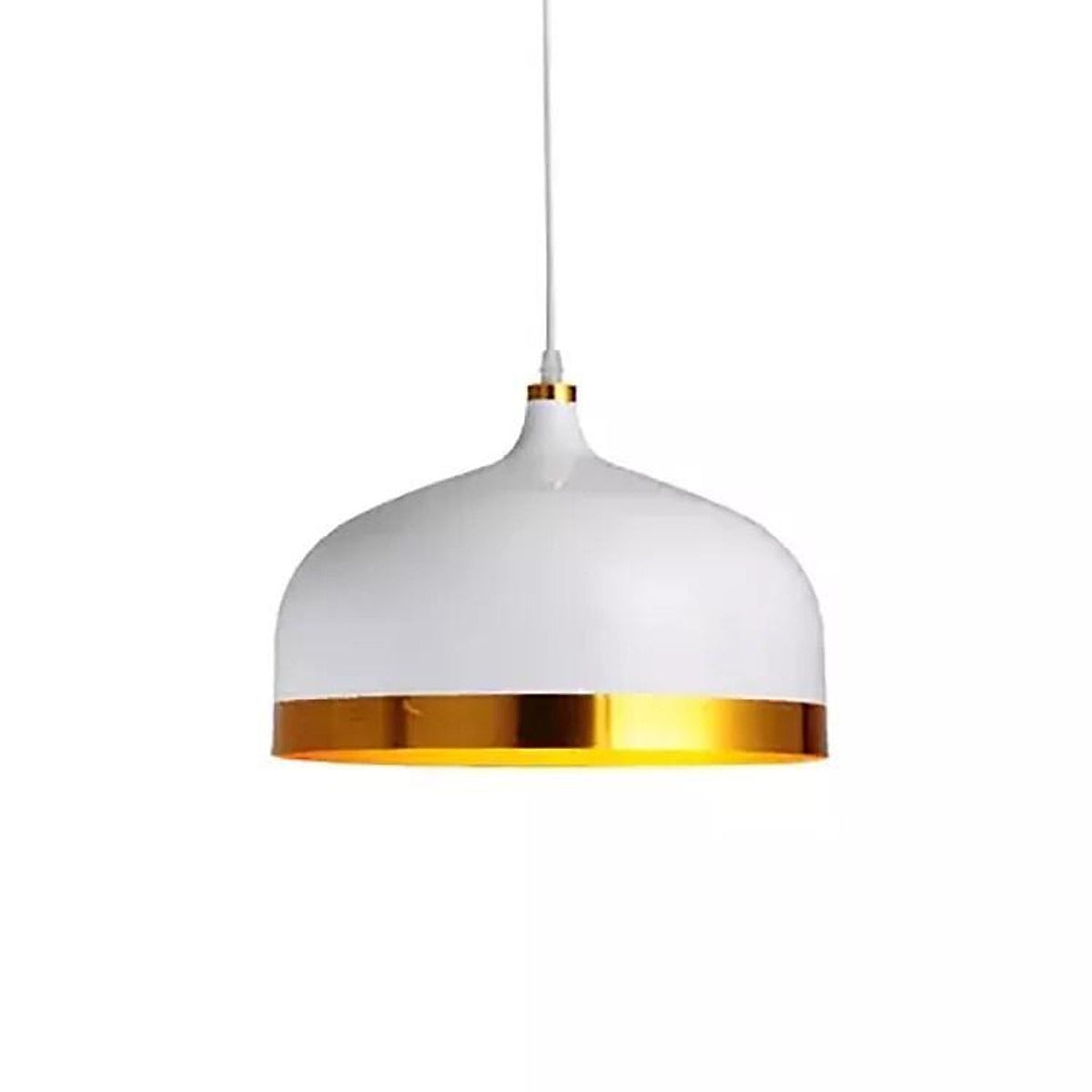 HDC CasaDome White Pendant Light with Gold Accent Ring For Living Room