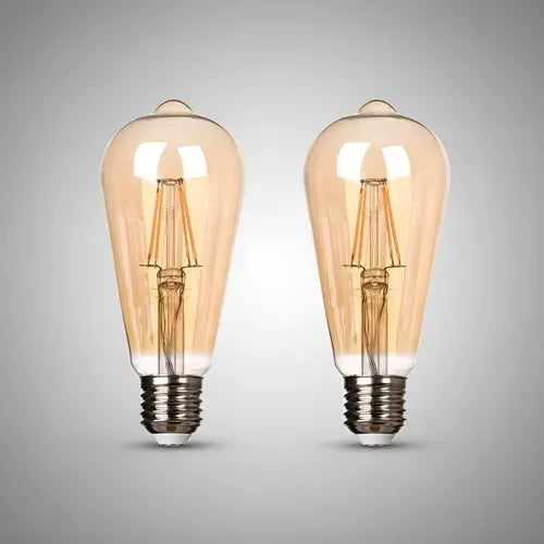 HDC 4W (E27) Amber Glow ST64 Vintage LED Filament Bulb – Pack of 2