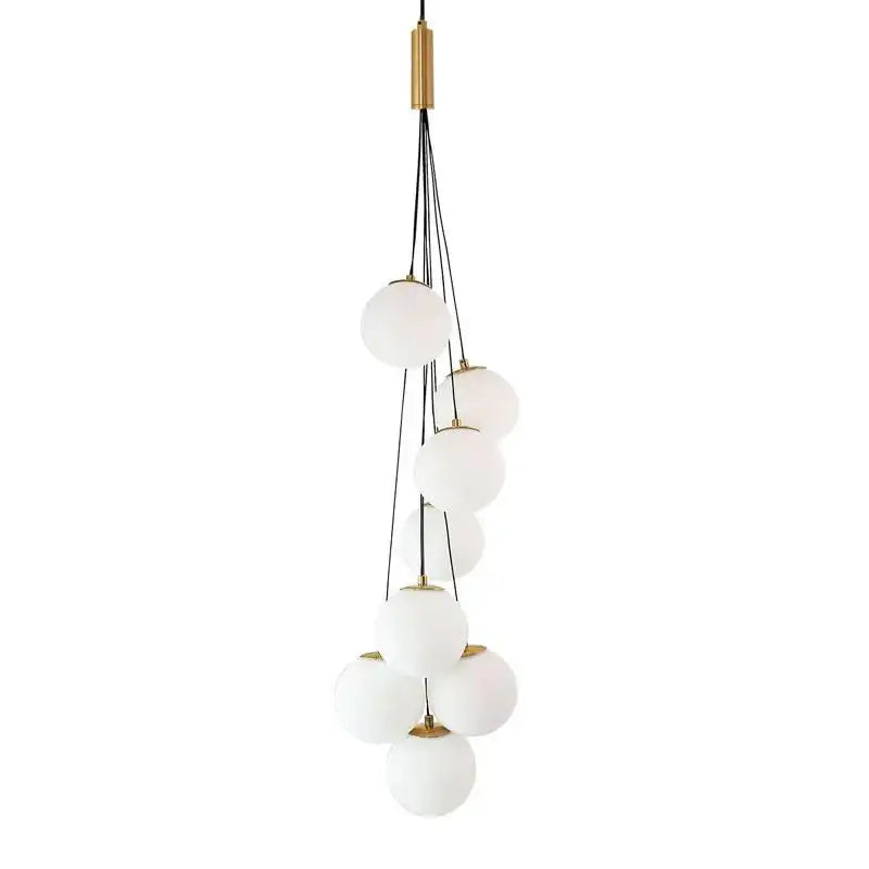HDC 9 Light Led Gold Frosted Ball Pendant Lamp Ceiling Light For Home And Office - Warm White