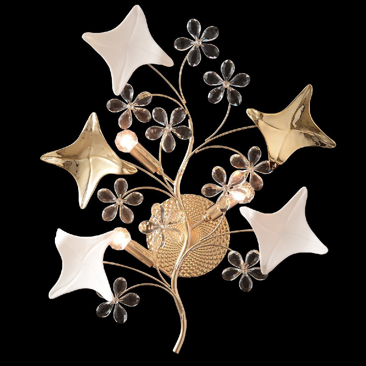 HDC Luxury Floral Crystal Wall Light for Bedroom, Living Room