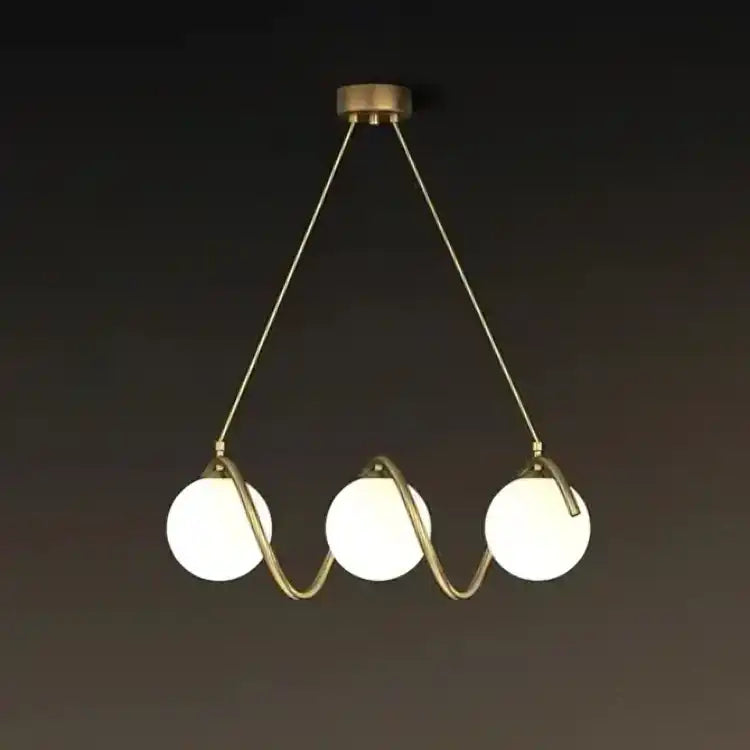 HDC Modern Sputnik Glass Spiral Glass Globe Chandelier