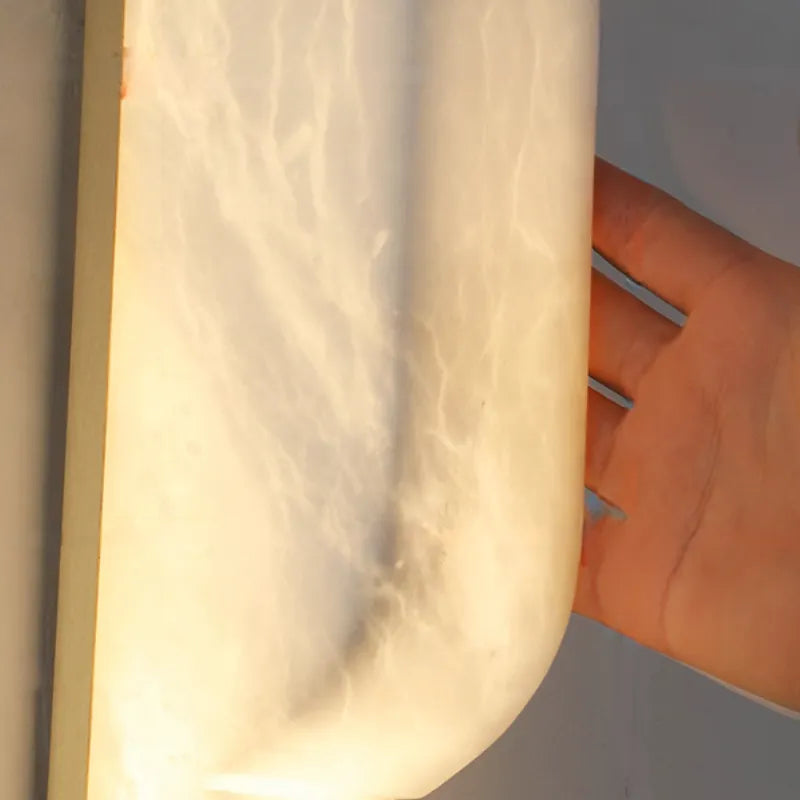 HDC Luxury Marble Finish Vertical LED Wall Light for Modern Interiors