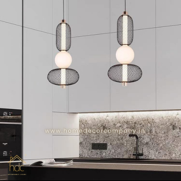 HDC Serene Shine 3 Level Premium Black Rose Gold Surface Hanging Light for Home Ceiling Pendant Light with Hanging Wire