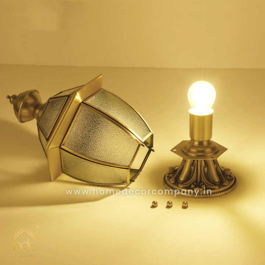 HDC Modern Pillar Light Brass Gate Lamp E27 Lantern Post - Bronze