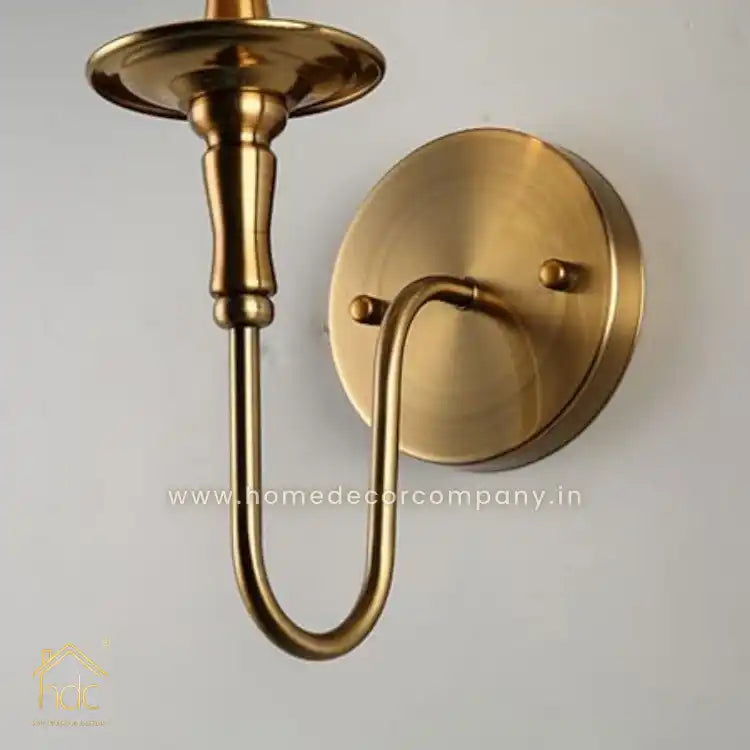 HDC Indoor Gold Single Head Metal Simple Fabric Wall Lantern Bedroom Dining Room Wall Light