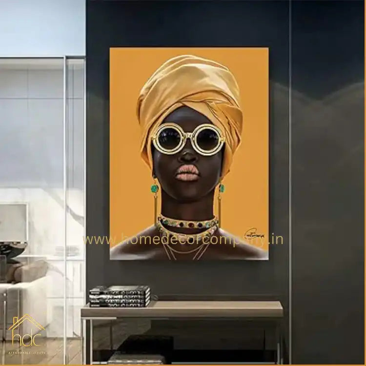 Hdc Printed Black Girl Jewelry African Art Women Posters Prints Canvas Painting Modern Wall Art Pictures for Living Room Home Decor