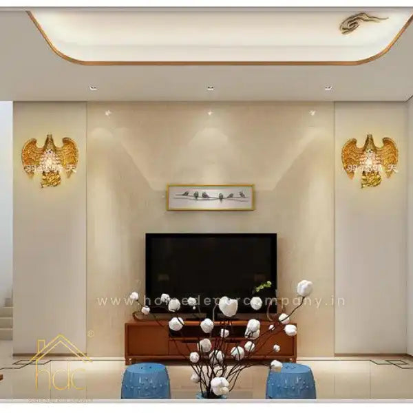 HDC Eagle Wall Lamp Art LED European Creative Wall Lamp Bedroom Bedside Lamp - Gold