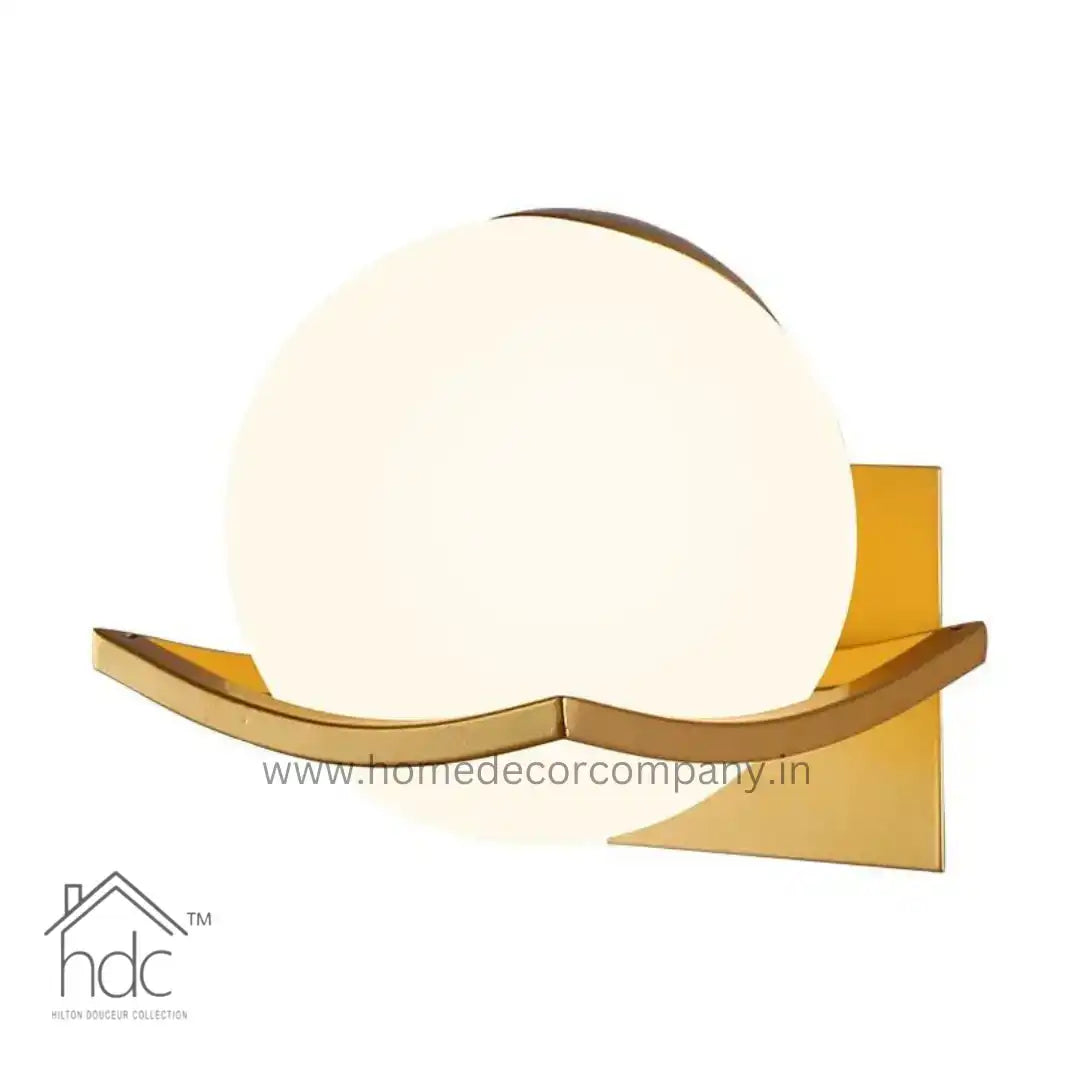 Hdc Electroplated Golden Frosted Glass Ball Wall Light Sconce for Bedroom Living Room