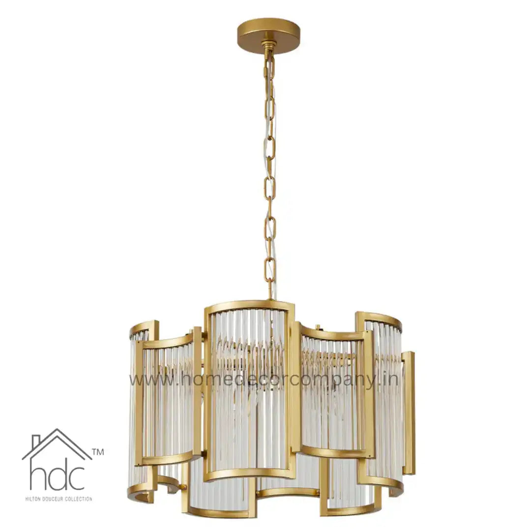 Hdc 400/600mm Luxury Golden Metal Glass Chandelier For Foyer, Dining, Living Room