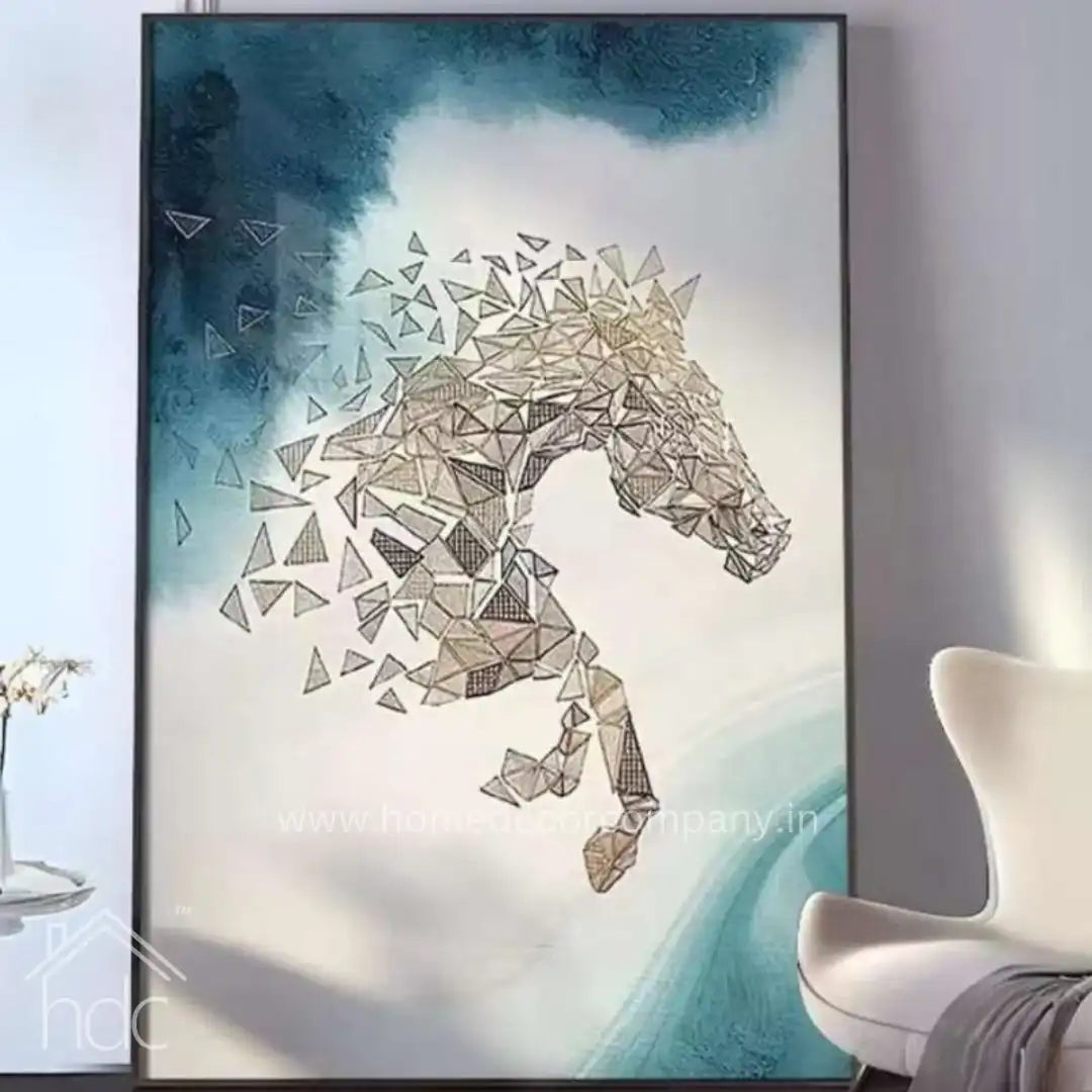 Hdc Abstract Horse Art Large Floor Painting for Living Room