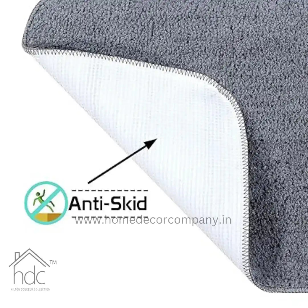 Hdc 40*60, 50*80 CM Anti Slip Microfiber Bath Mat Colour (Grey)