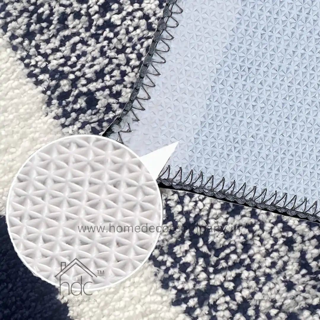 Hdc 40*60, 50*80 CM Striped Anti-Skid Rectangular Set of-1 Microfiber Bathmats for Home | Bathroom | Bedroom | Kitchen | Floor Mat (Blue)