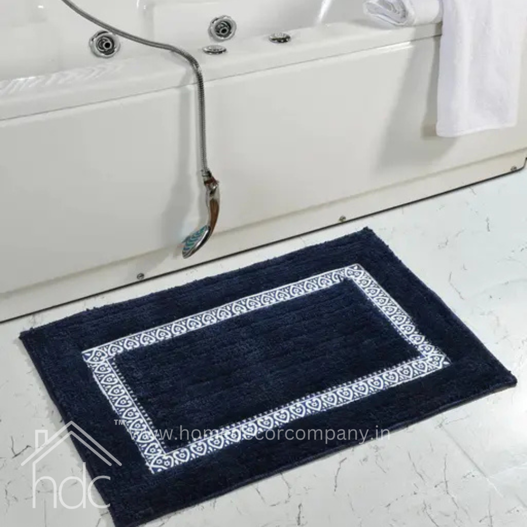 Hdc 40*60, 50*80 CM Modern Super Soft Microfibre Solid Bath Mat 2000 GSM Super Absorbent Anti Skid Mats for Bathroom Mat/Bedroom/Kitchen/Door Mat/Floor Mat Colour (Blue)