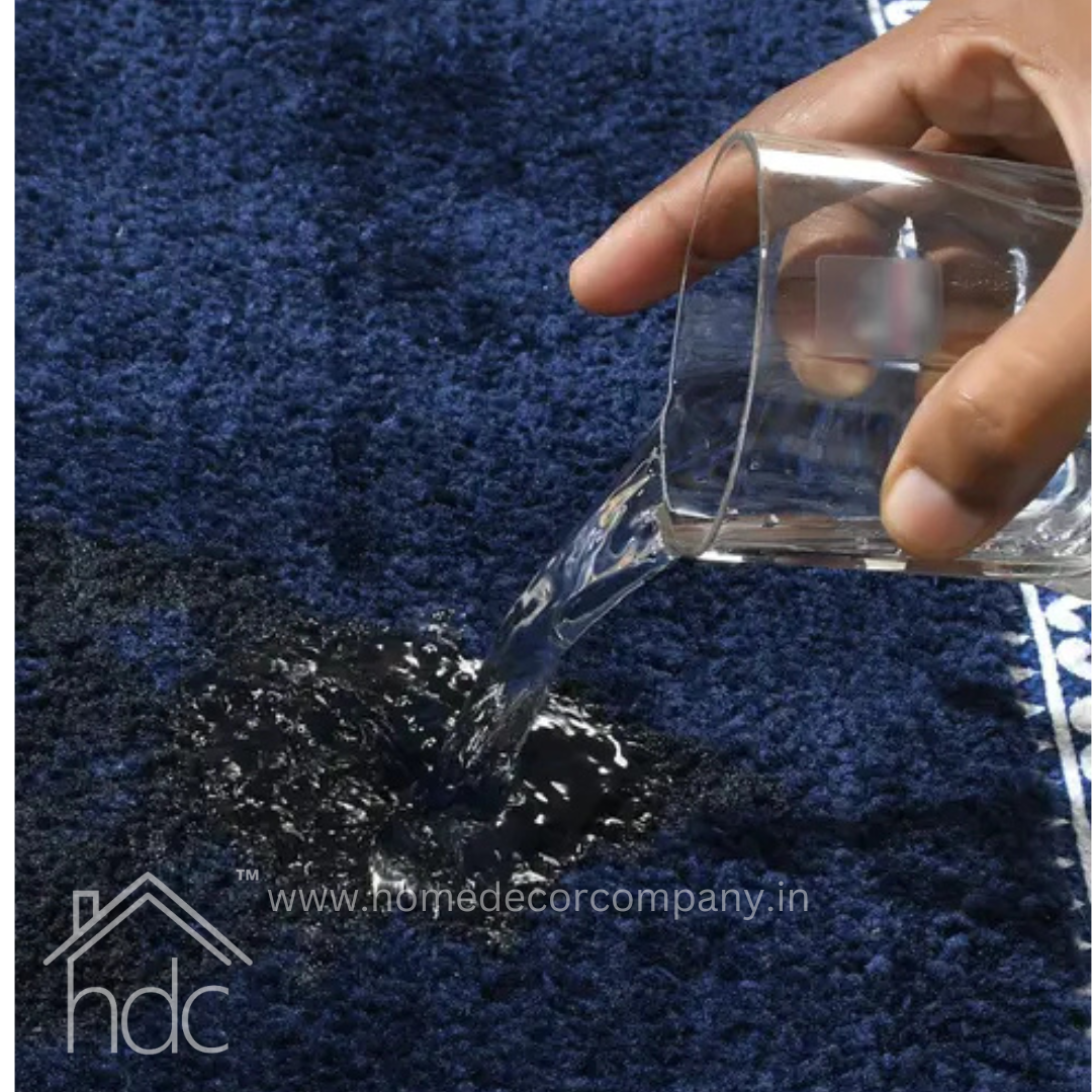 Hdc 40*60, 50*80 CM Modern Super Soft Microfibre Solid Bath Mat 2000 GSM Super Absorbent Anti Skid Mats for Bathroom Mat/Bedroom/Kitchen/Door Mat/Floor Mat Colour (Blue)