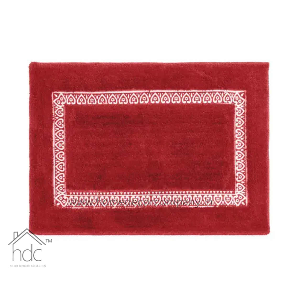 Hdc 40*60, 50*80 CM Modern Super Soft Microfibre Solid Bath Mat 2000 GSM Super Absorbent Anti Skid Mats for Bathroom Mat/Bedroom/Kitchen/Door Mat/Floor Mat Colour (Red)