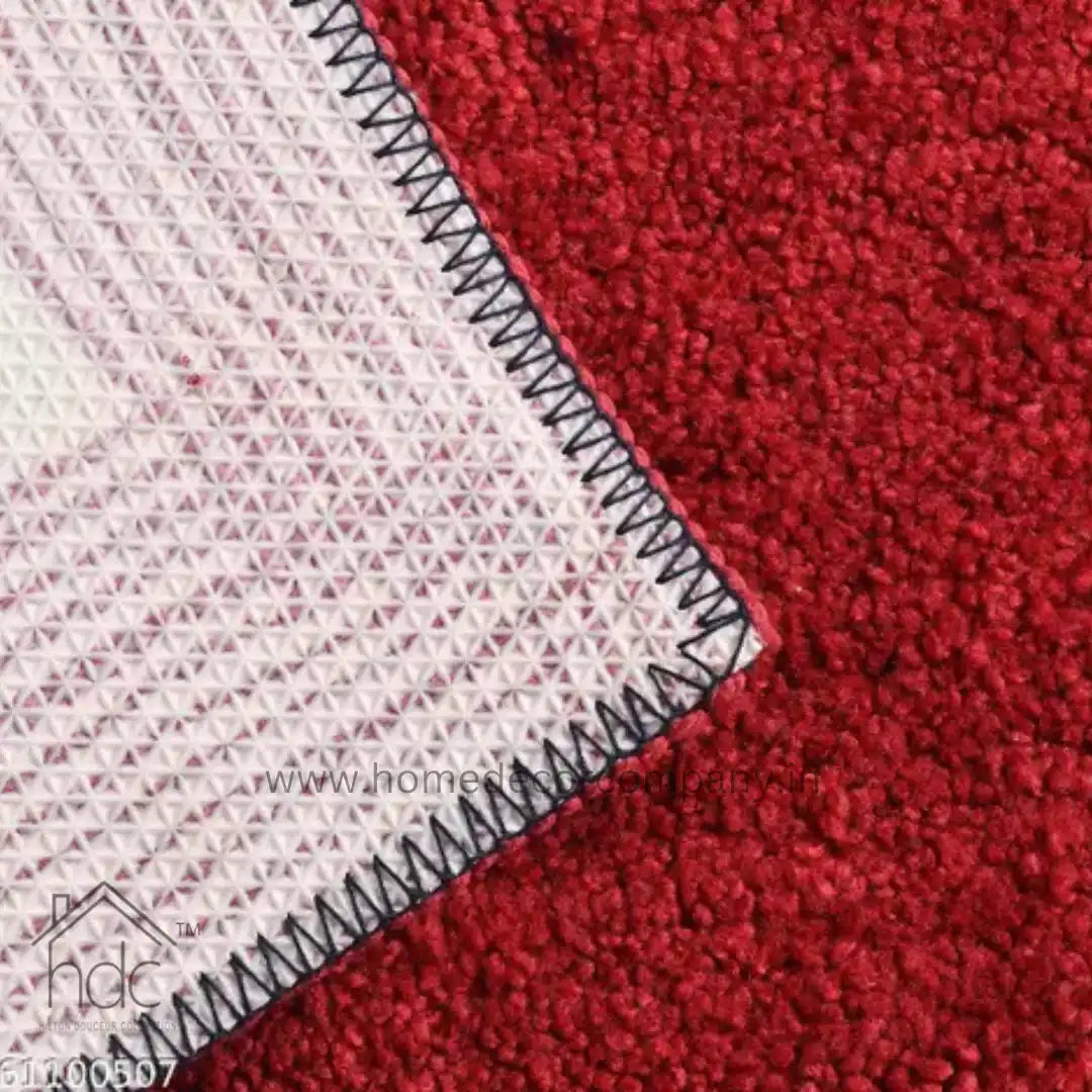Hdc 40*60, 50*80 CM Modern Super Soft Microfibre Solid Bath Mat 2000 GSM Super Absorbent Anti Skid Mats for Bathroom Mat/Bedroom/Kitchen/Door Mat/Floor Mat Colour (Red)