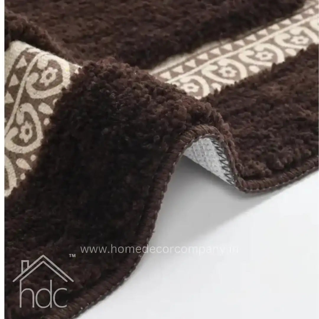 Hdc 40*60, 50*80 CM Modern Super Soft Microfibre Solid Bath Mat 2000 GSM Super Absorbent Anti Skid Mats for Bathroom Mat/Bedroom/Kitchen/Door Mat/Floor Mat Colour (Brown)