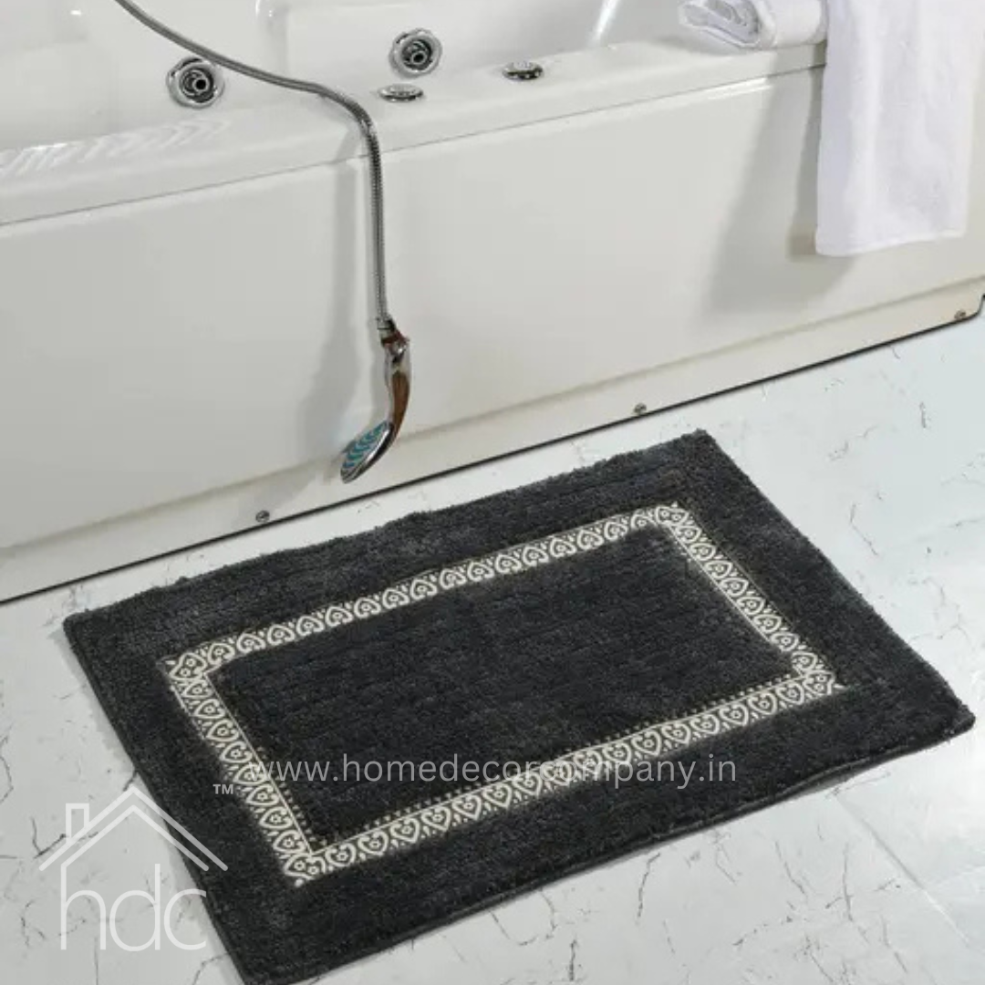 Hdc 40*60, 50*80 CM Modern Super Soft Microfibre Solid Bath Mat 2000 GSM Super Absorbent Anti Skid Mats for Bathroom Mat/Bedroom/Kitchen/Door Mat/Floor Mat Colour (Dark Grey)
