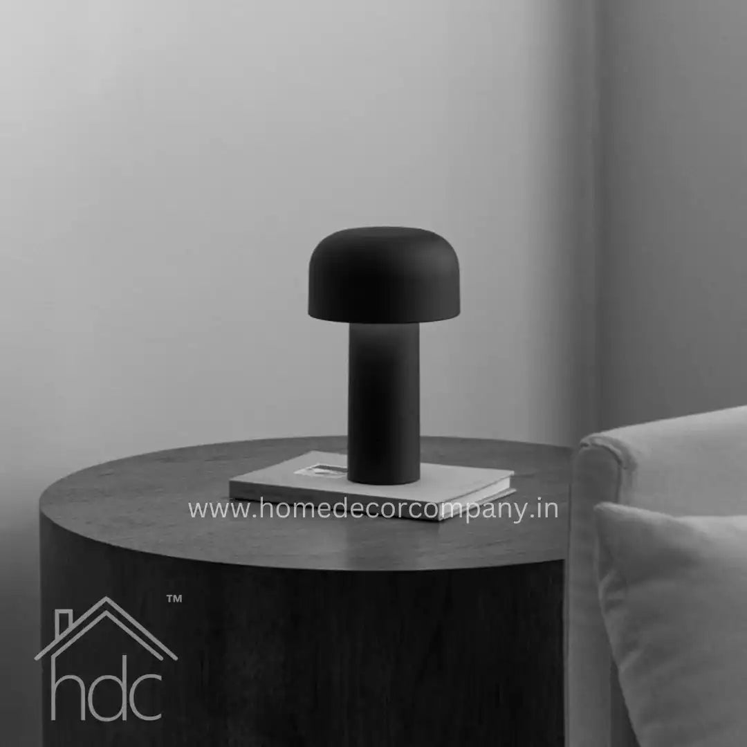 Hdc Wireless LED Portable Table Lamp, USB Rechargeable, Portable, Touch Control Dimmable, 3 Light Color Tunable Table Lamp for Hotel, Cafe, Restaurant, Home, Bedside, Center, Dining (Black)