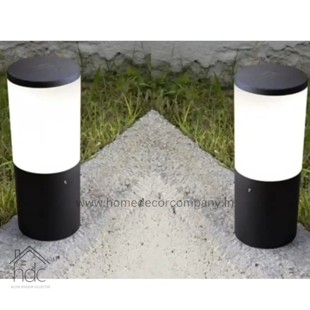 HDC 300mm Mini Bollard Pole Pillar Light Black Waterproof Garden Light Gate Light Bollard Light Entryway Pathway Garden Area