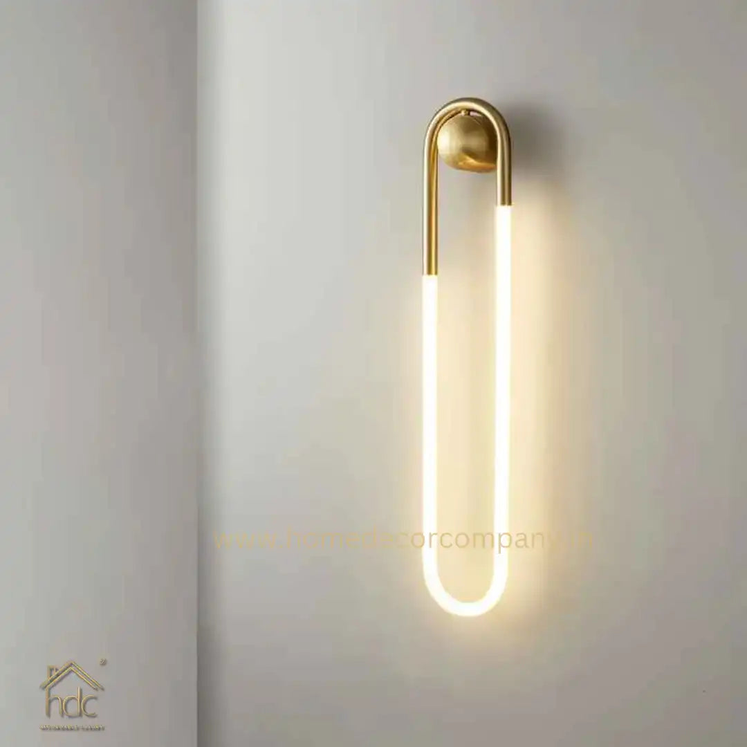 HDC Nordic Minimalist Copper Loop Acrylic Wall Lamp Ring LED Wall Light for Living Room Bedroom