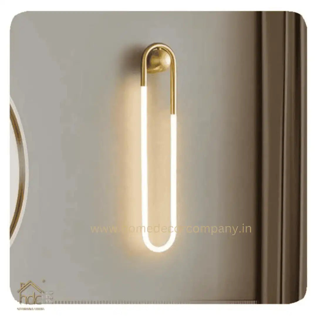 HDC Nordic Minimalist Copper Loop Acrylic Wall Lamp Ring LED Wall Light for Living Room Bedroom