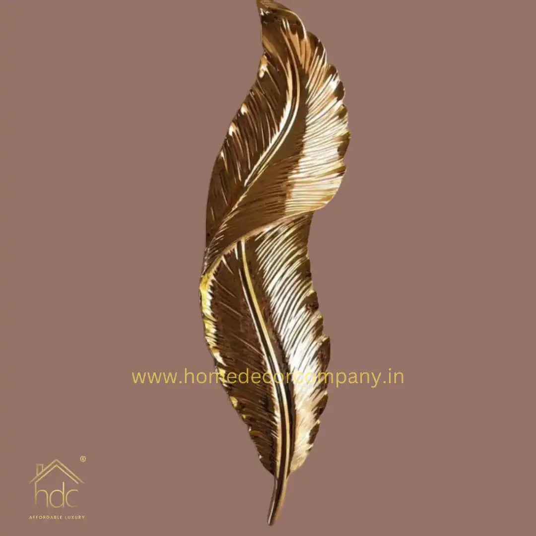 HDC Gold Feather Shape Modern Led Wall Decor Light Home Decorative Nordic Luxury Wall Lamp