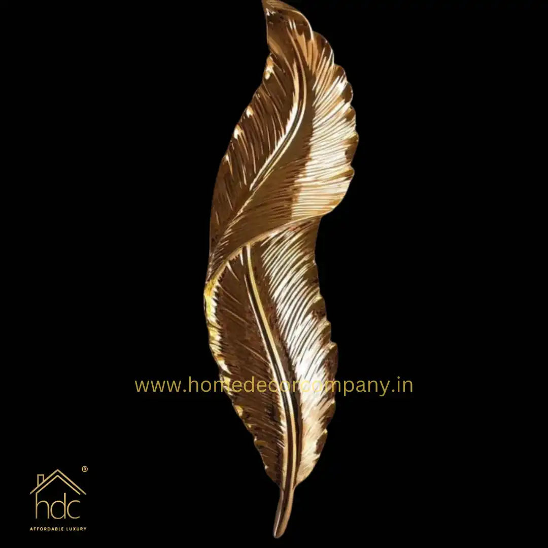 HDC Gold Feather Shape Modern Led Wall Decor Light Home Decorative Nordic Luxury Wall Lamp