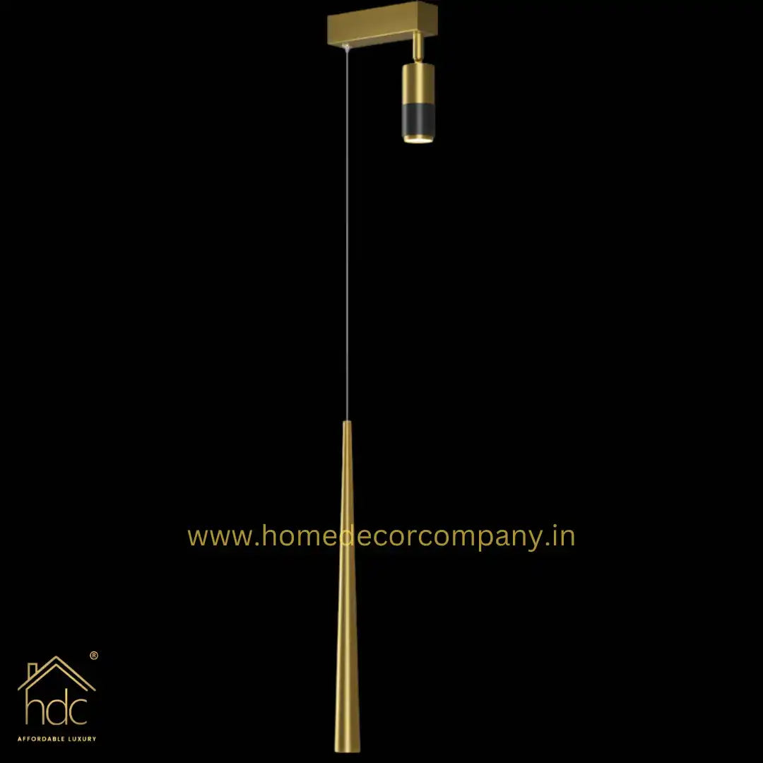 HDC Creative Geometric Line Star Led Pendant Lamp With Led Spotlight Cone Round Gold Black Lighting