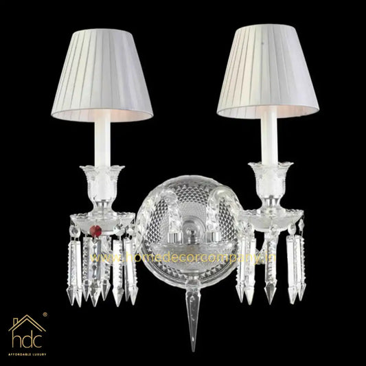 HDC Modern Crystal 2 Arms Wall Sconces Home Bedroom Wall Lamp Crystal Sconce