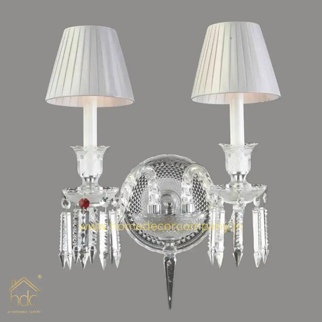 HDC Modern Crystal 2 Arms Wall Sconces Home Bedroom Wall Lamp Crystal Sconce
