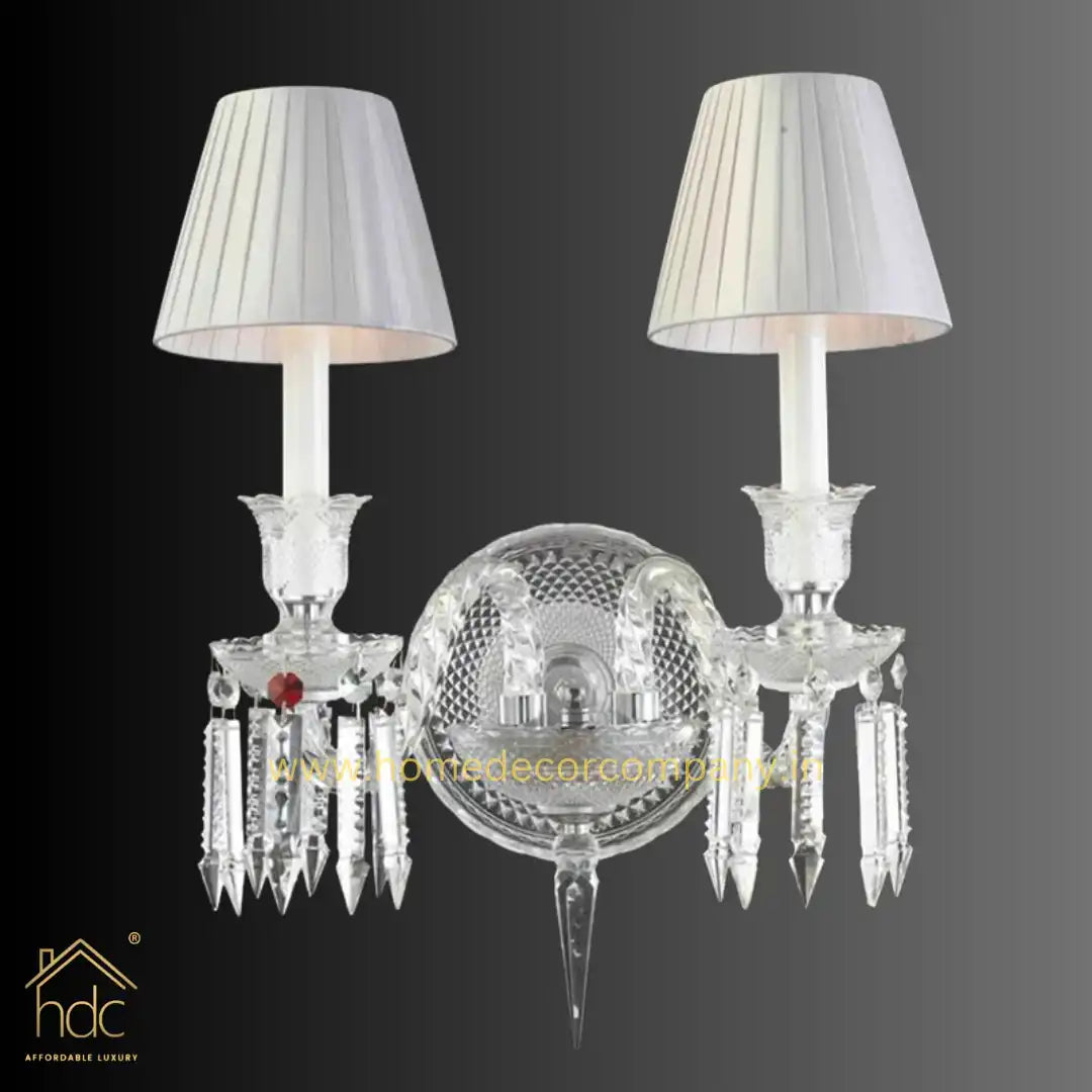 HDC Modern Crystal 2 Arms Wall Sconces Home Bedroom Wall Lamp Crystal Sconce