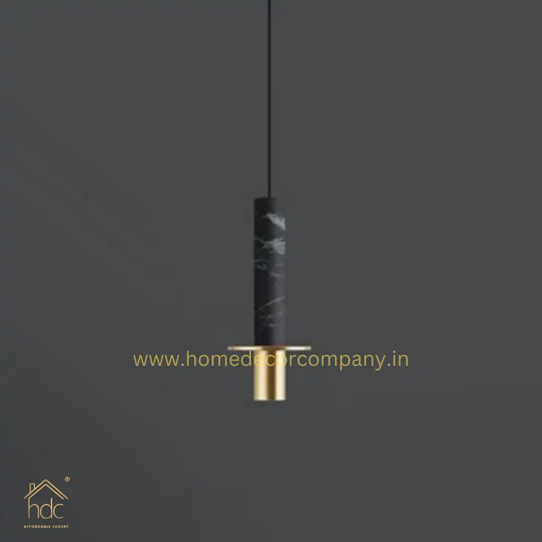 Hdc Modern Nordic Modern Minimalist Bedroom Bedside Black Long Line Pendent Lamp Designer Light Luxury Restaurant Natural Stone Droplight (Black)