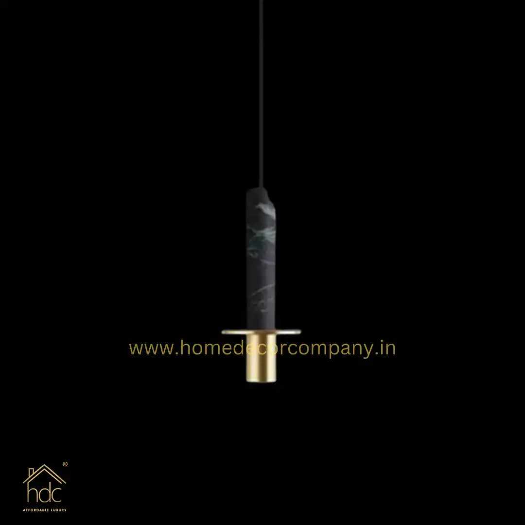 Hdc Modern Nordic Modern Minimalist Bedroom Bedside Black Long Line Pendent Lamp Designer Light Luxury Restaurant Natural Stone Droplight (Black)