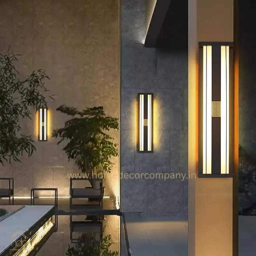 HDC 600MM Led Modern Black Outdoor Waterproof Wall Light - Warm White