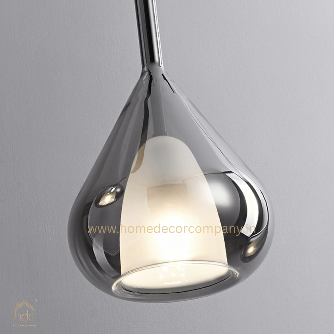 HDC Minimalist Creative Chandelier, E27 Screw Ceiling Lighting Fixtures, Nordic Personality Metal Glass Pendant Light, Balcony Decoration Hanging Lamp