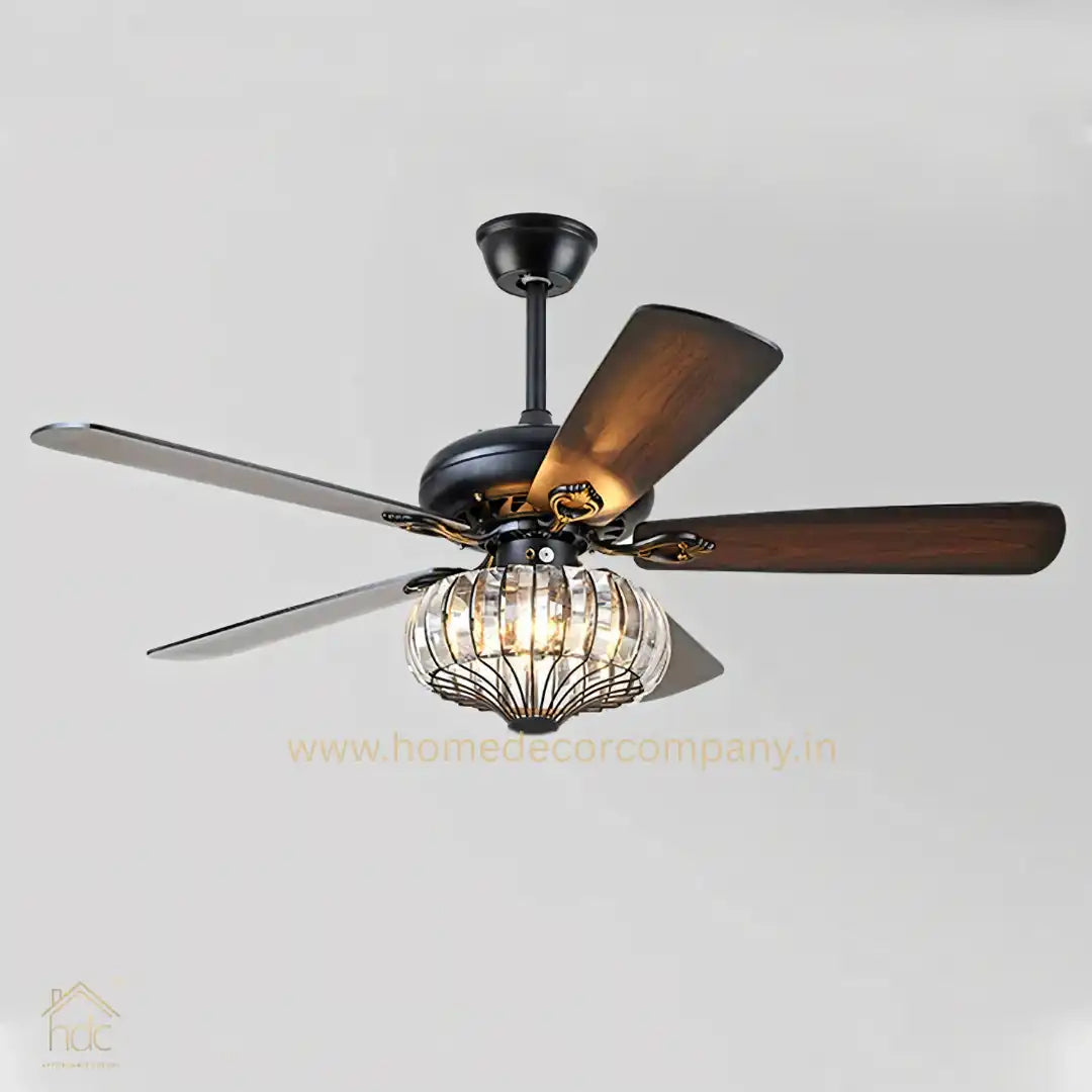 HDC Woodland Crystal Chandelier Ceiling Fan with Remote Control
