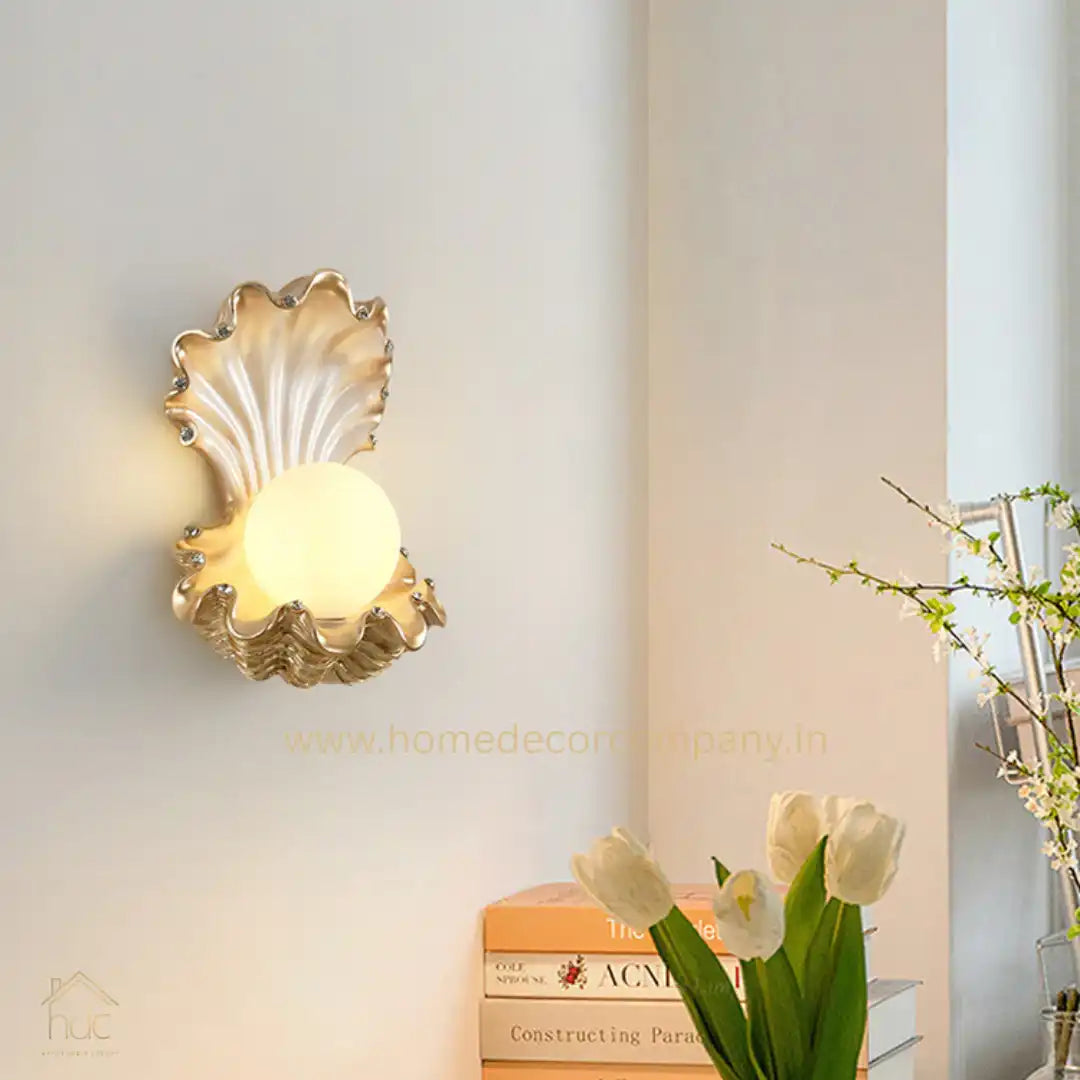 HDC Cream Style French Creative TV Background Pearl Decoration Wall lamp