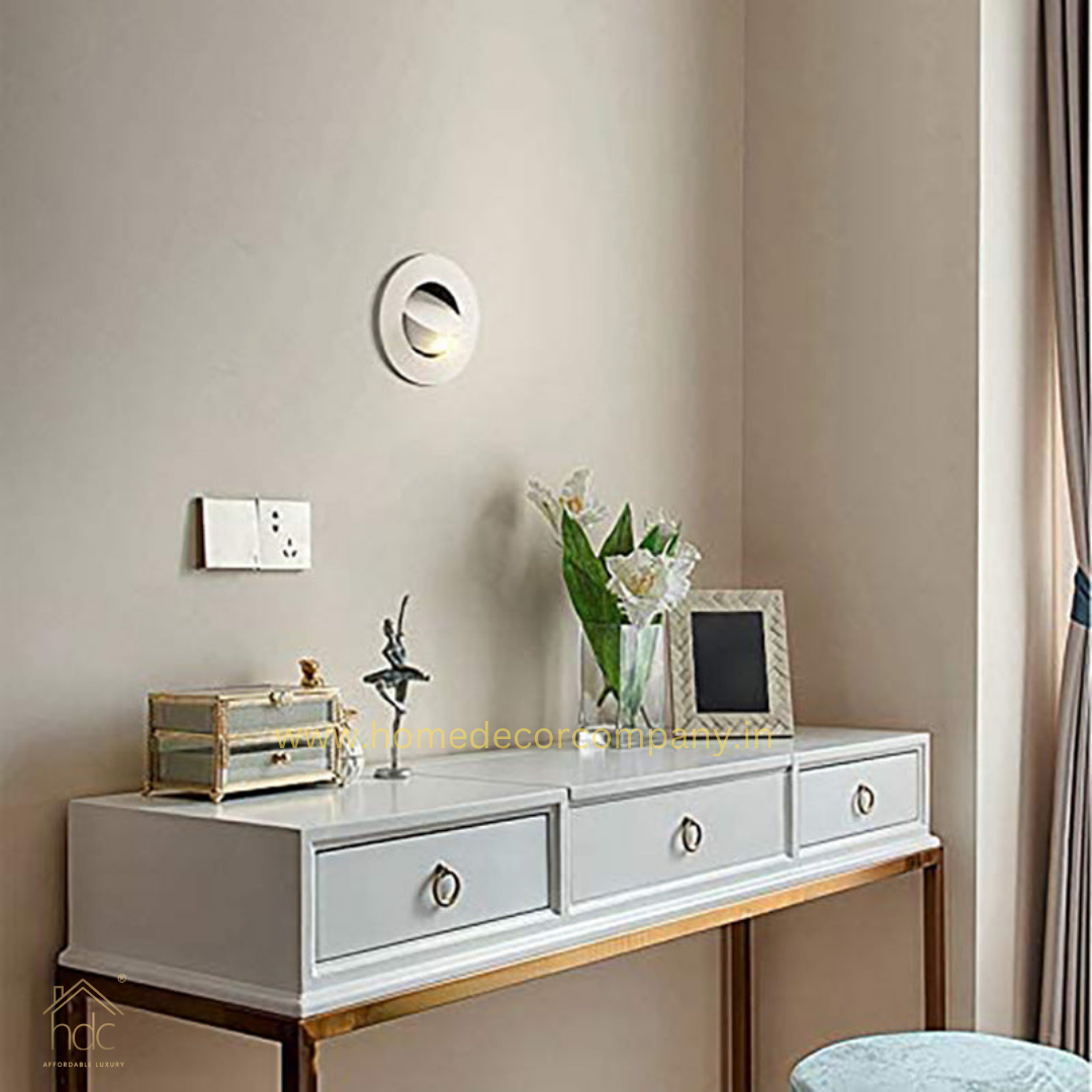 HDC LED 6W White Bedside Wall Light with Pop Up Adjustable Spot - Warm White