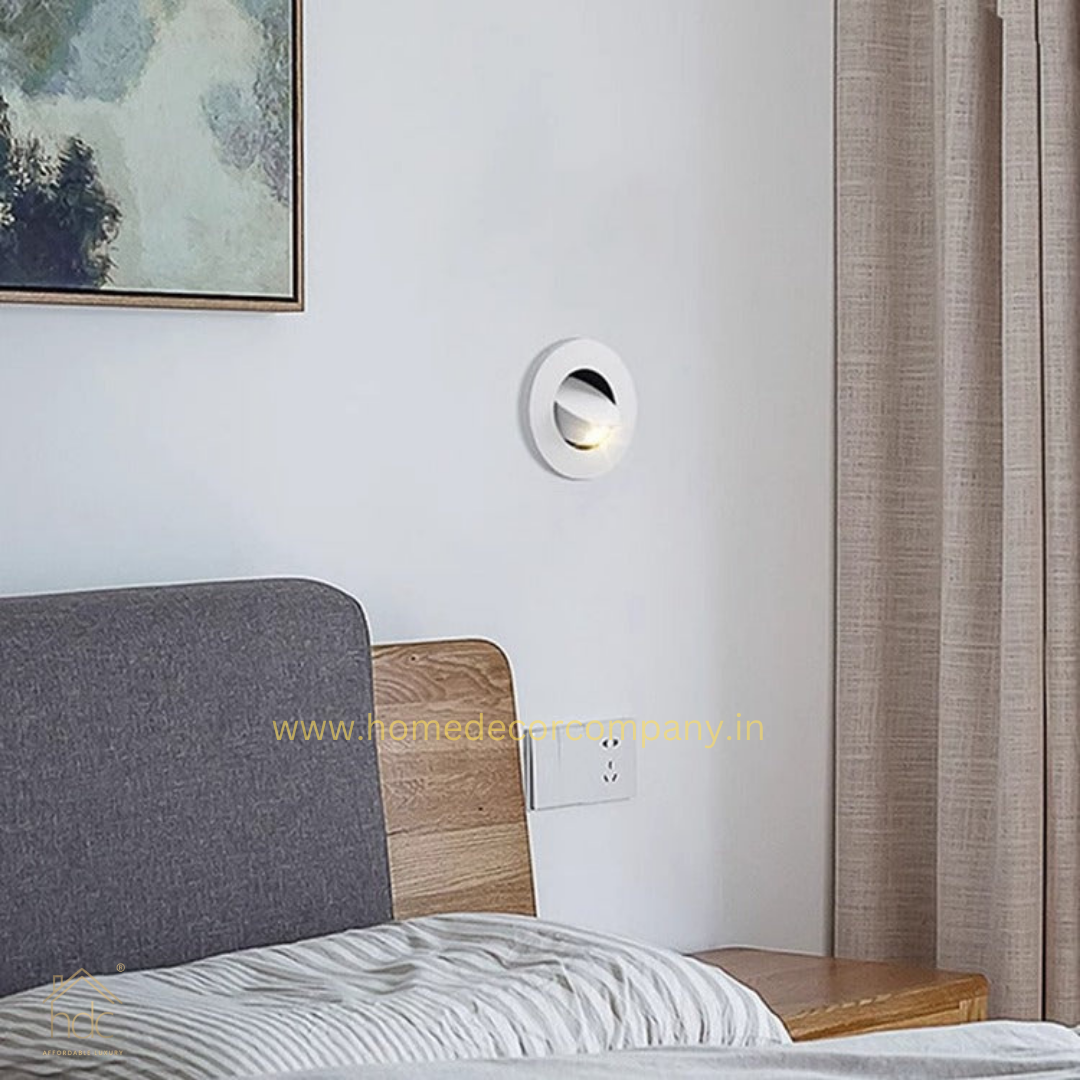 HDC LED 6W White Bedside Wall Light with Pop Up Adjustable Spot - Warm White