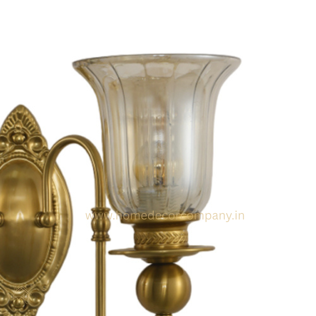 HDC 2 Light Vintage Brass Gold Metal Wall Light for Living Room Drawing Room Bedroom