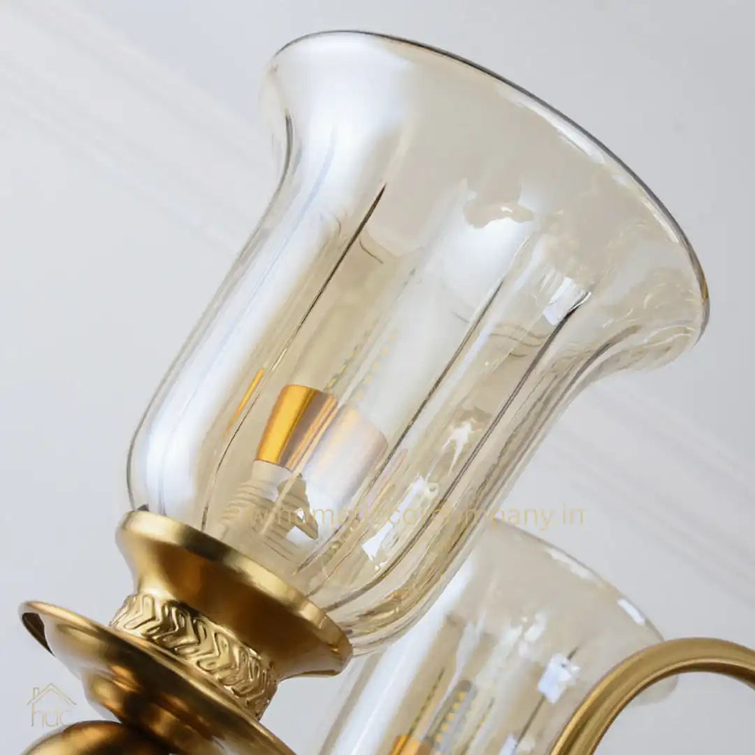 HDC 12 Light Champagne Glass Italian Brass Chandelier Light for Dining Hall