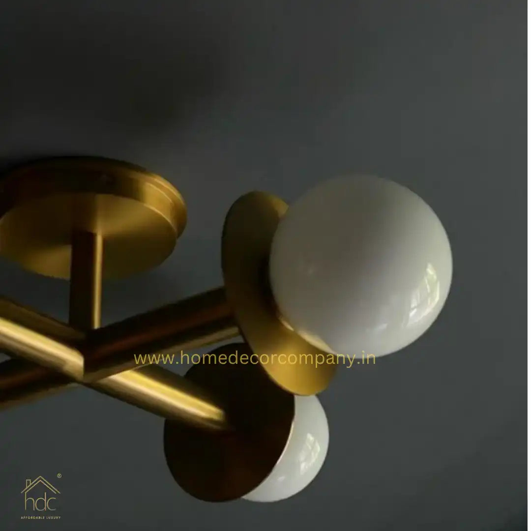 HDC Golden Metal Brass Ball Lighting Modern Hotel Dinning Room Decorative Hanging Pendant Lighting LED Linear Chandelier