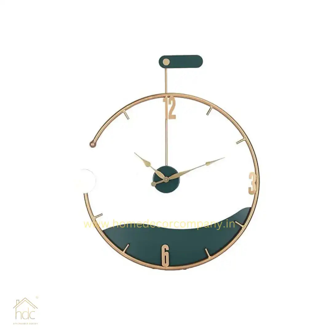 Hdc Europe Mid Century Metal Wall Clock Wrought Iron Antique Look Round Wall Hanging Clock New Style Bedroom Decoration Clock