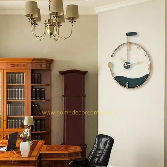 Hdc Europe Mid Century Metal Wall Clock Wrought Iron Antique Look Round Wall Hanging Clock New Style Bedroom Decoration Clock