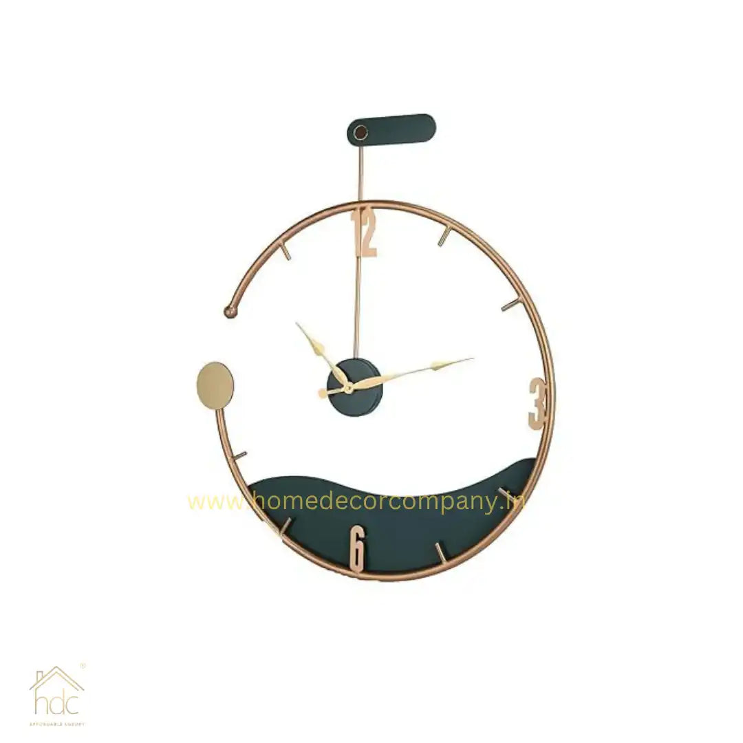 Hdc Europe Mid Century Metal Wall Clock Wrought Iron Antique Look Round Wall Hanging Clock New Style Bedroom Decoration Clock
