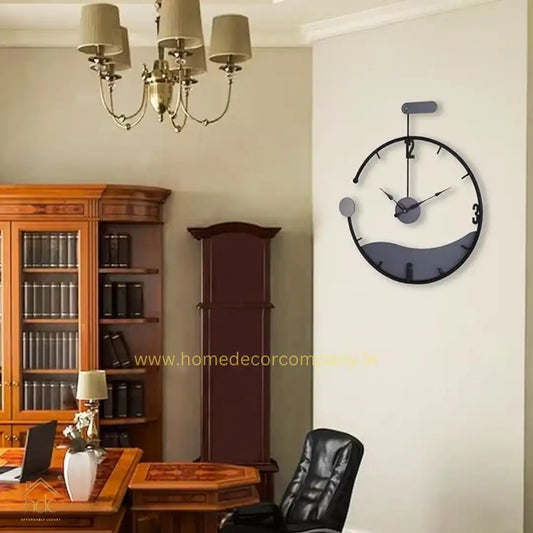 Hdc Europe Mid Century Metal Wall Clock Wrought Iron Antique Look Round Wall Hanging Clock New Style Bedroom Decoration Clock