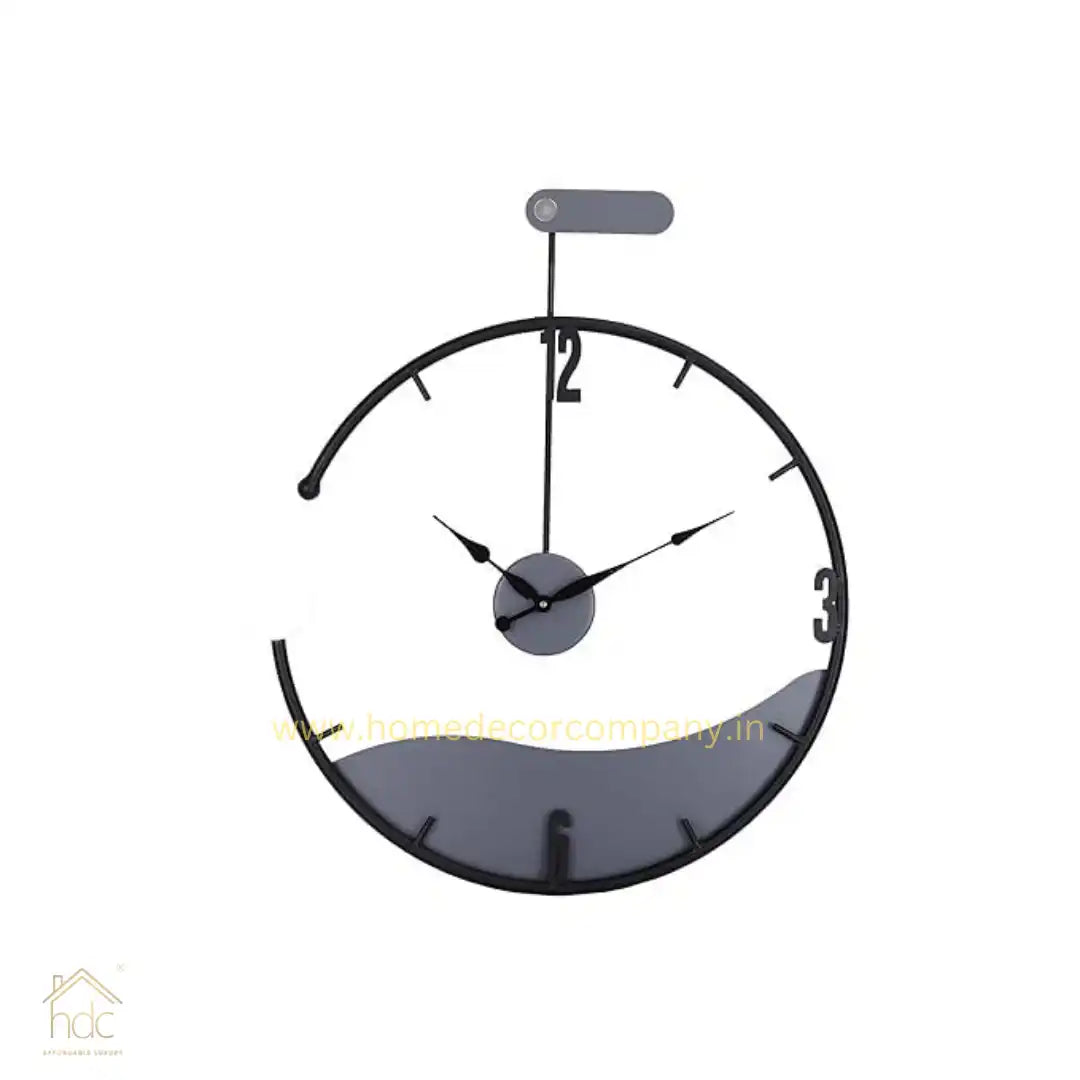 Hdc Europe Mid Century Metal Wall Clock Wrought Iron Antique Look Round Wall Hanging Clock New Style Bedroom Decoration Clock