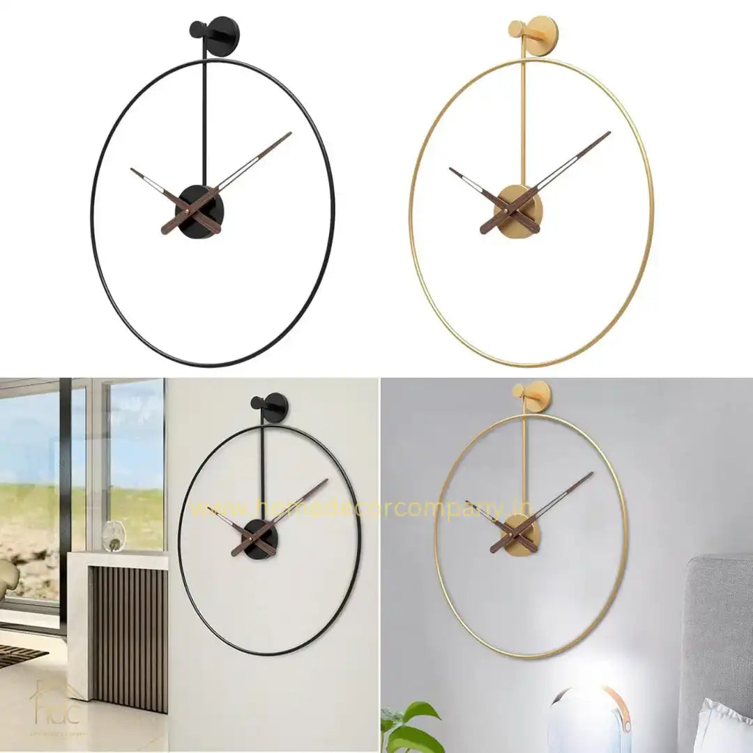 Hdc Minimalist Double-walled Iron Silent Home Watch Simple Design Living Room Office Art Wall Decor Clock