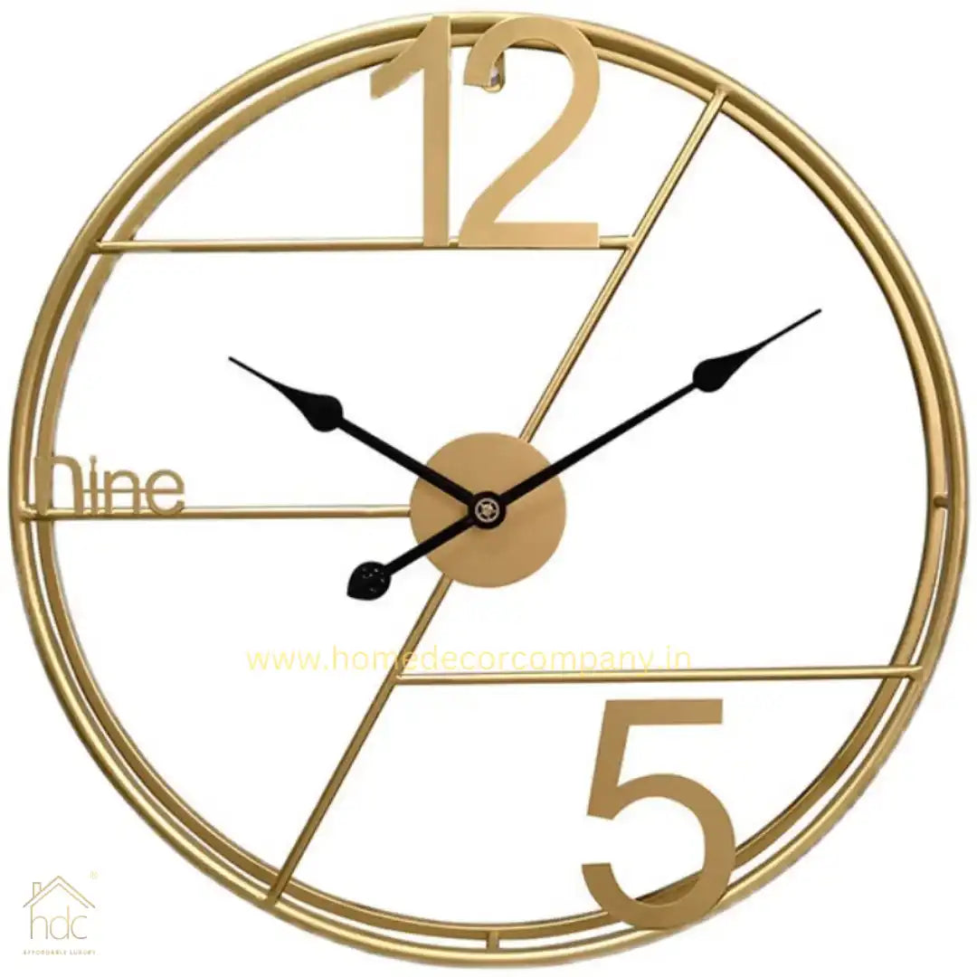 Hdc Golden European Modern Wall Clock Colorful Metal Stereo Retro with Quartz Needle Creative Living Room - HDC Lights